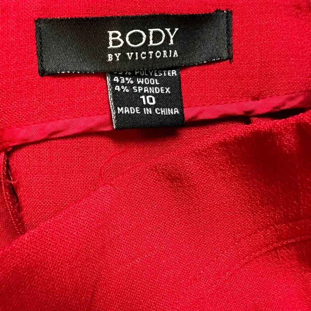 VINTAGE VTG BODY by Victoria RED Valentines Mini Skirt Zipper Pockets Size 10